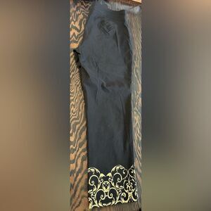 Chico's Black Pants with Gold Accents